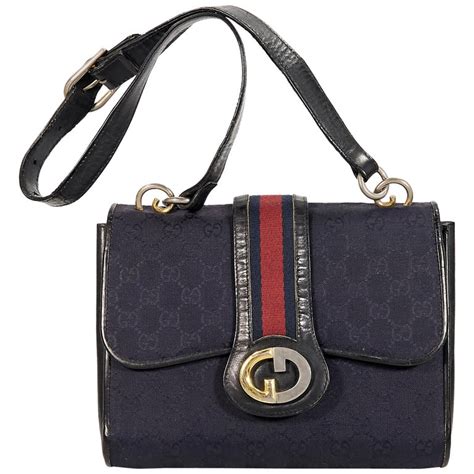 navy blue vintage gucci bag|Gucci blue purse.